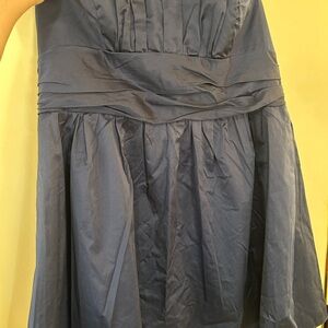 David's Bridal Strapless Dress in Navy Blue